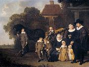 Jacob van Loo, The Meebeeck Cruywagen family near the gate of their country home on the Uitweg near Amsterdam.